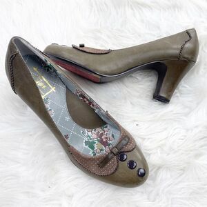 Miss L-Fire Oliver Grey Shabby Chic OxfordPump Heels